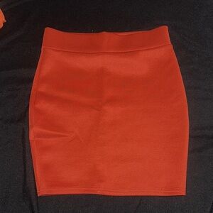 Revamped Fiery Red Pencil Skirt